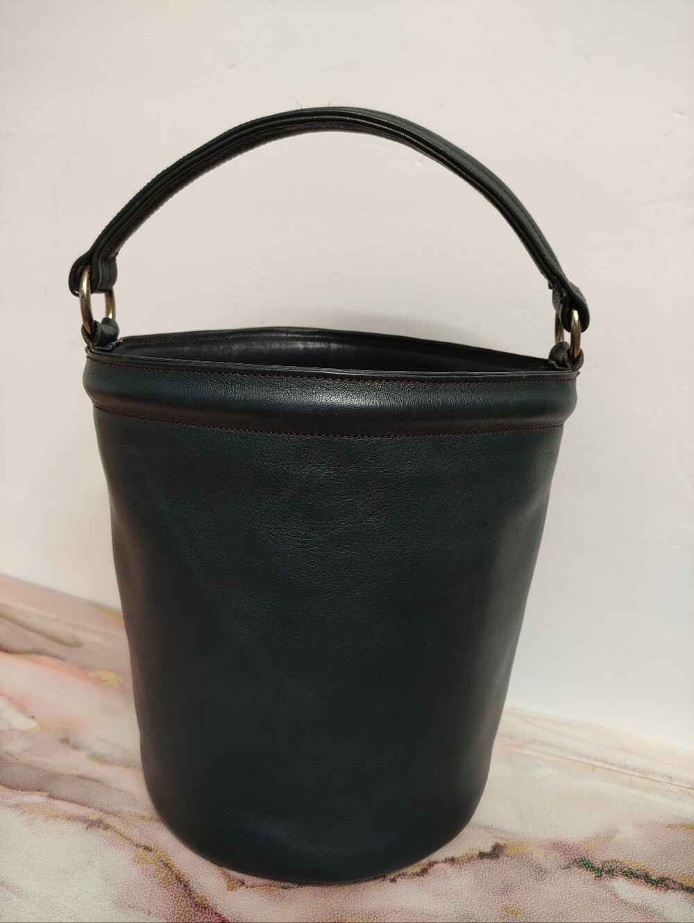 Vintage Coach Bonnie Cashin Large Bucket Bag Navy - Picture 4 of 15